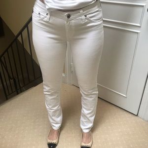 AG Sateen Cotton White Cigarette Stilt Leg